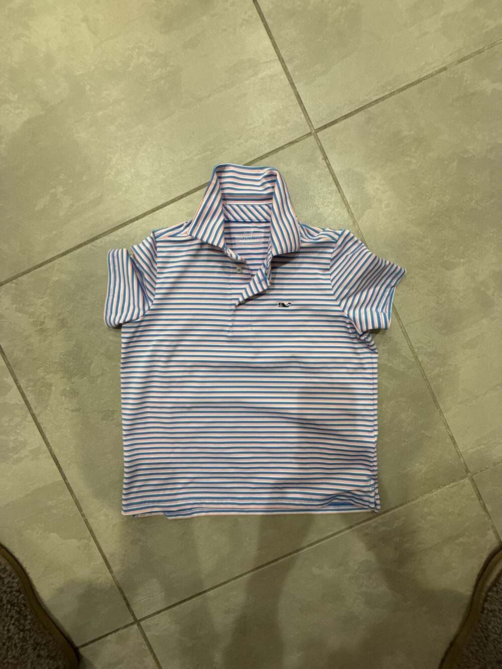 Boys Vineyard Vines Performance Polo Shirt Size 7 Striped